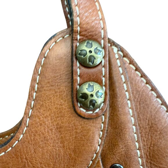 Patricia Nash Leather Western Coastal Cowgirl Ergo Studded Bag Brown Boho - Picture 7 of 14